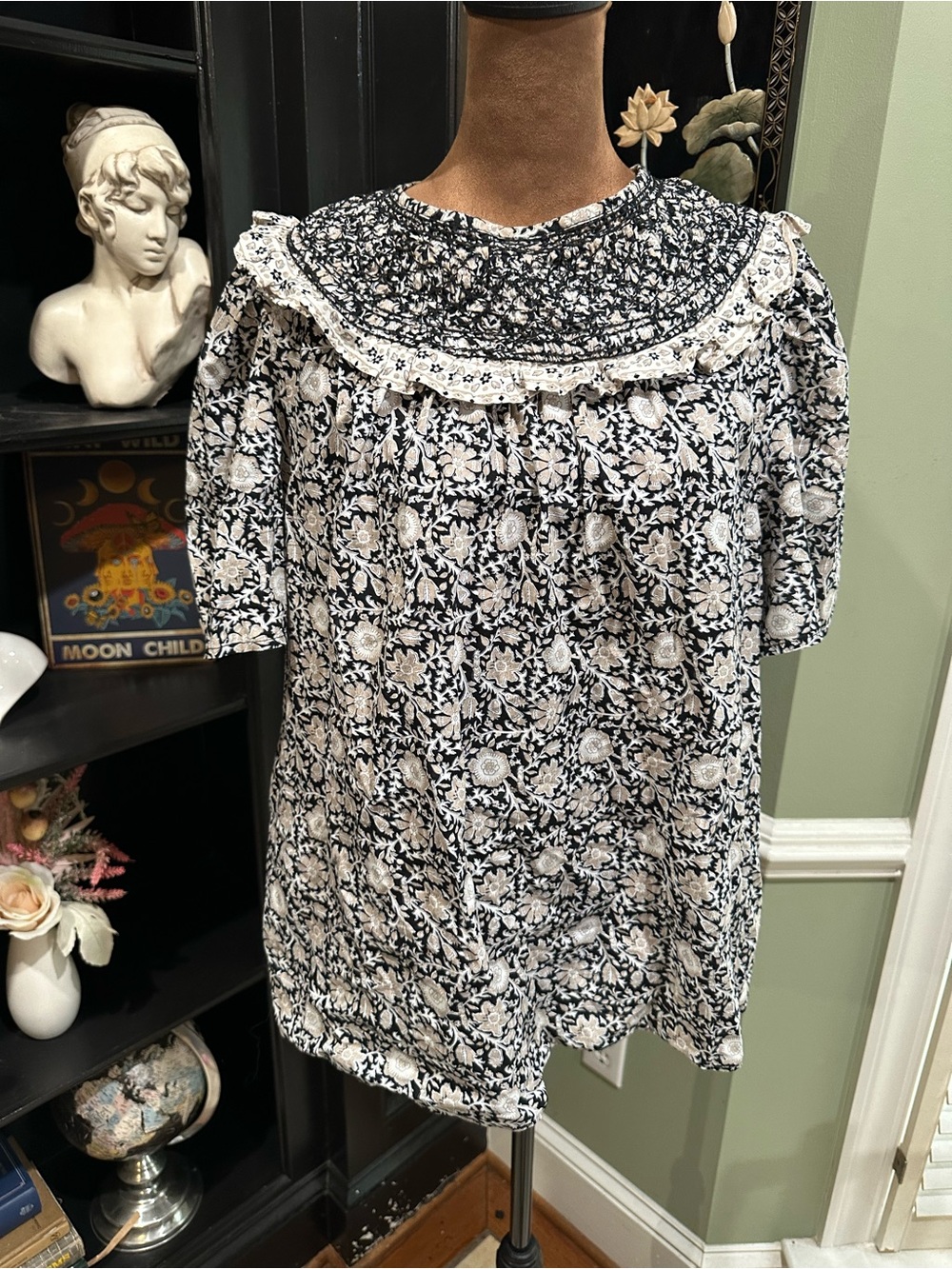 Boden Smocked Neck Floral Top – 100% Cotton